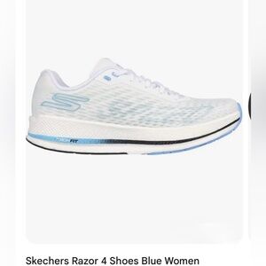 Skechers Go Run Arch-Fit White and Blue Athletic Shoes, Size 8